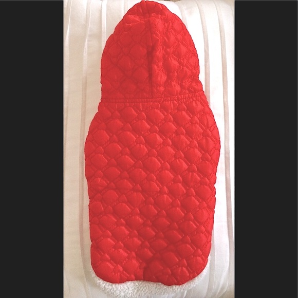 Red & White Heart Patterned Dog Vest/Coat, Sz. S - Picture 2 of 5